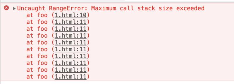 Maximum call stack size exceeded