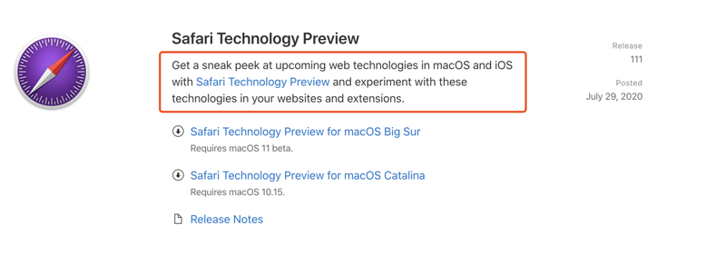 Safari Technology Preview