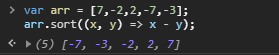 如何解决 JavasSript  [7,-2,2,-7,-3].sort() = [-2,-3,-7,2,-7]  问题?