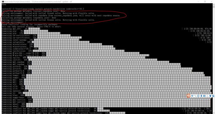使用Anaconda下载pytorch，出现问题，希望各位朋友能予以解答