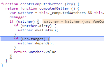vue的computed的get过程代码分析