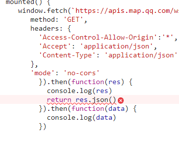 腾讯地图api跨域请求我用的window.fetch请求res如何获取 腾讯api正确的跨域方式怎么搞