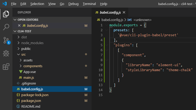 Vue-cli 4 配置 element-ui 按需加载