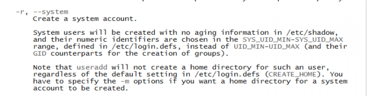 【linux】linux 中使用useradd -r 创建的系统账号具备哪些权限和功能