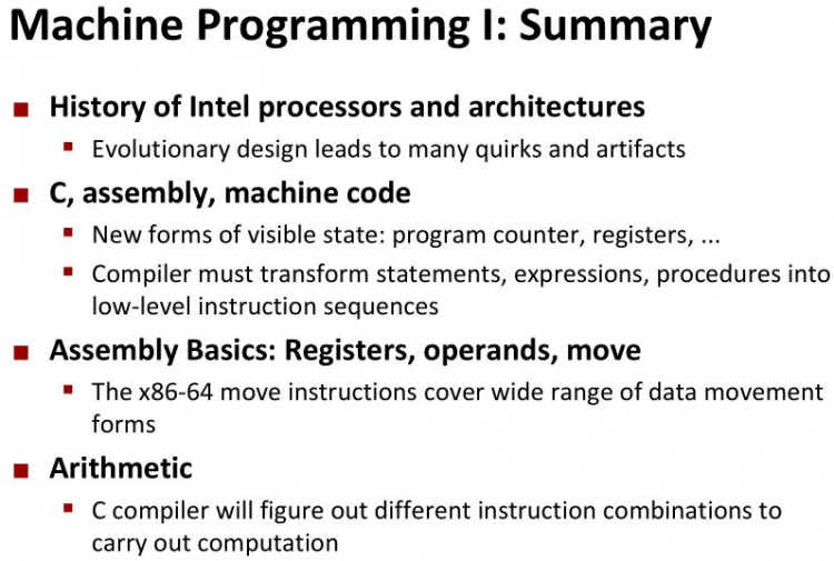 【游戏开发】cmu11313 C6 Machine-Level Primramming I: Sosics