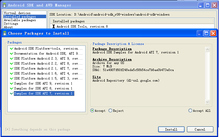 Android环境搭建(XP/Win7)二、安装Eclipse三、安装SDK四、配置ADT五、创建模拟器（AVD））六、HelloWorld程序程序七、导入一个现有工程八、安装APK软件软件