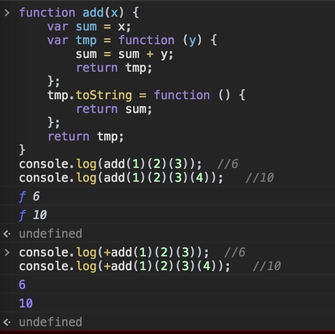【JS】问道js题目 编写add函数 然后 add(1)(2)(3)(4) 输出10 再考虑拓展性
