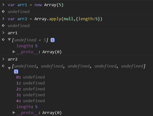 【JS】关于apply，Array.apply(null, {length:5})怎么理解