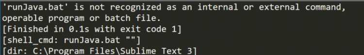 【java】Windows下在Sublime text3建Java环境，编译的时候runJava.bat无法被识别为内部或外部变量