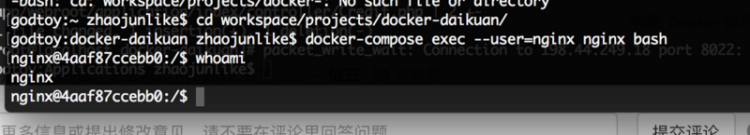 【Docker】docker exec 使用户名登陆容器报错