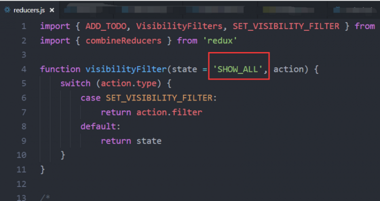 【React】关于redux的问题 state.visibilityFilter 这种用法不会