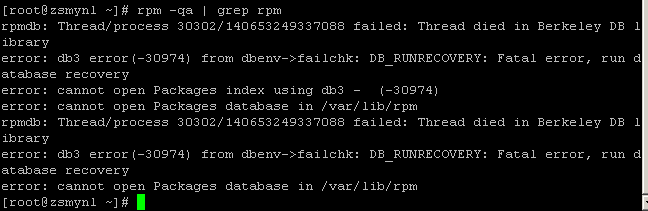 【linux】centos下rpm命令无法使用，提示数据库损坏