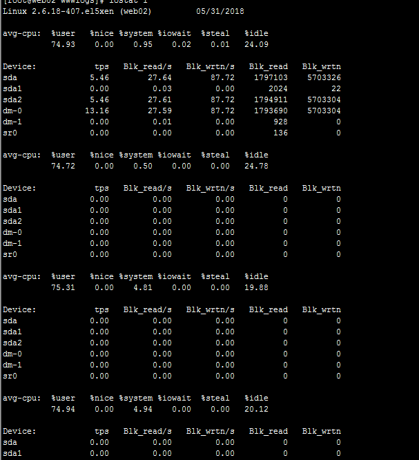【linux】linux cpu高负载，top中没有高占用cpu的进程。