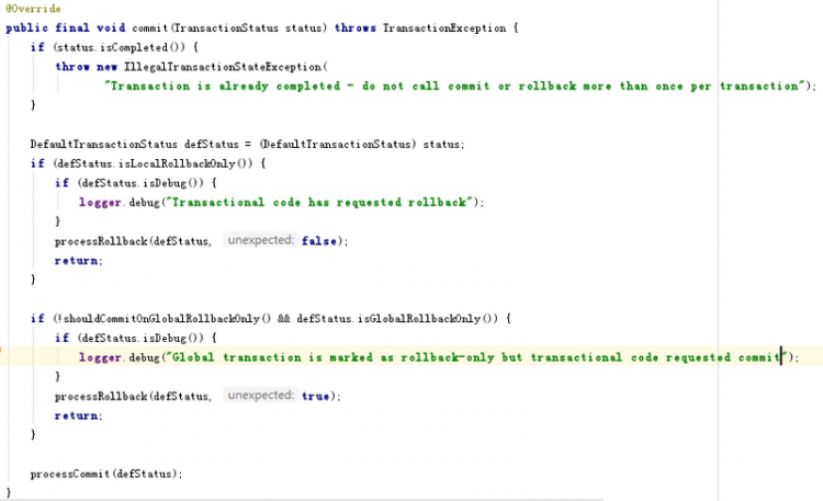 【java】Global transaction rollback but transactional code commit？