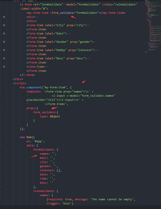 【Vue】请问iview的Form表单，如何认证写在里面子组件的formItem ？