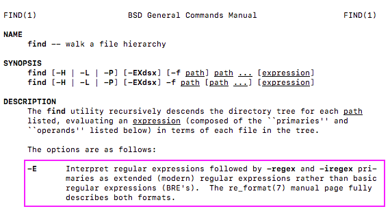 【linux】Mac  Terminal Find 指令不支持 -regextype posix-extended 吗
