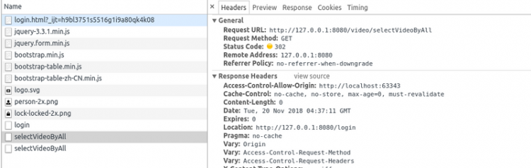 【Java】spring security 前端登录后,请求后台api报302 【Java】spring security 前端登录后,请求后台api报302