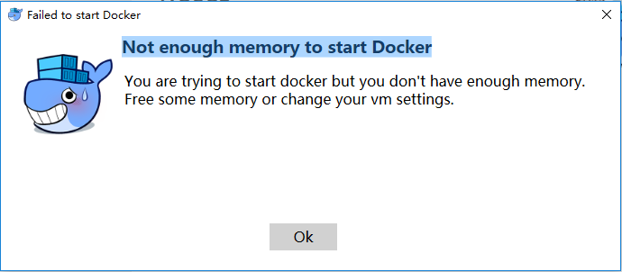 【Docker】docker安装成功了但无法启动Not enough memory to start Docker