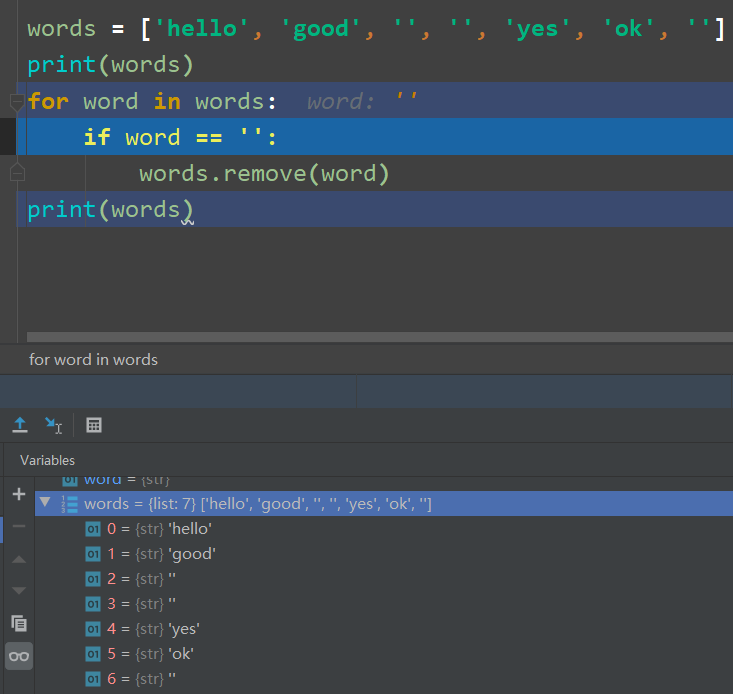 【Python】关于循环列表删除元素时元素没有删除的问题