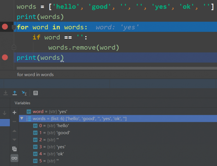 【Python】关于循环列表删除元素时元素没有删除的问题