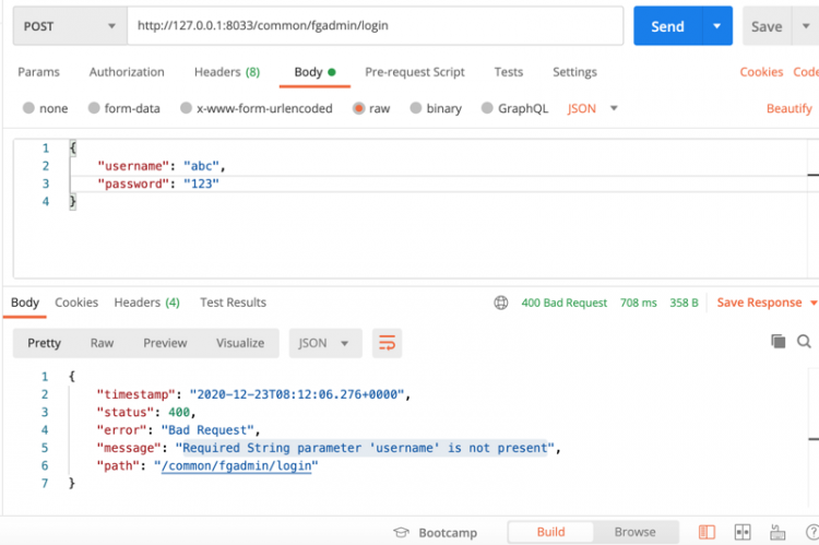 初学SpringBoot，使用post请求String parameter 'username' is not present