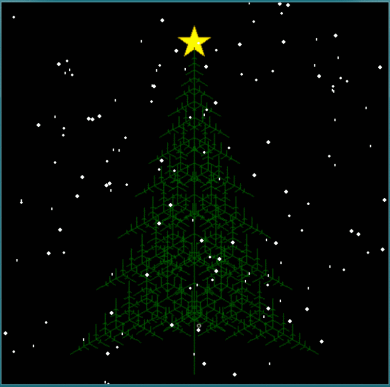 【Python】用Python画一棵带音乐的雪夜圣诞树