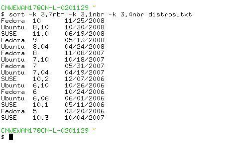 【linux】Linux 中的排序命令sort
