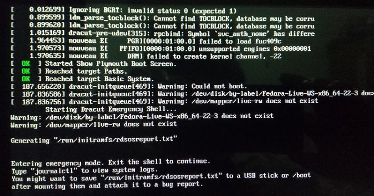 【linux】fedoraU盘安装出错