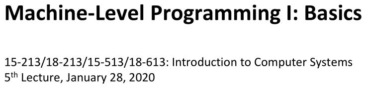 【游戏开发】cmu11313 C6 Machine-Level Primramming I: Sosics