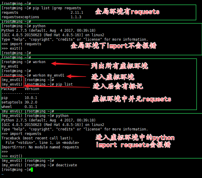 【Python】Python 中使用 virtualenv 管理虚拟环境