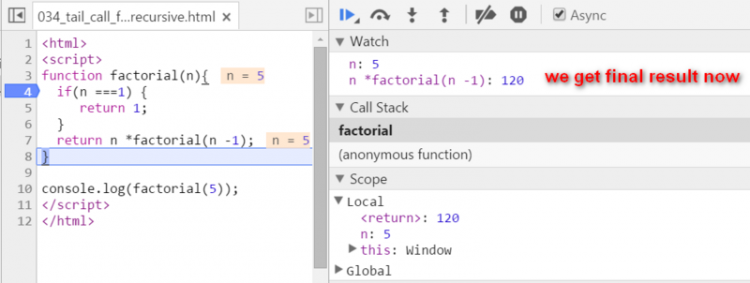 【JS】JavaScript, ABAP和Scala里的尾递归(Tail Recursion)