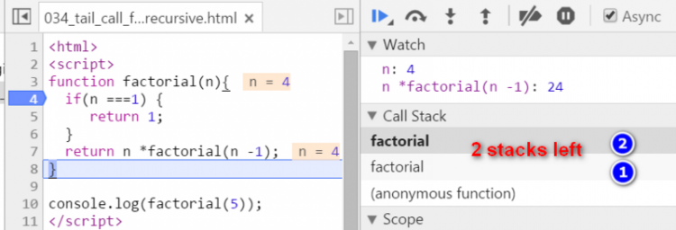 【JS】JavaScript, ABAP和Scala里的尾递归(Tail Recursion)