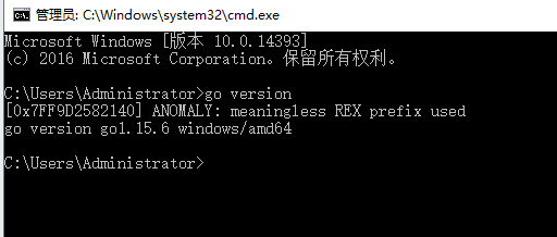 【go】cmd执行命令返回meaningless REX prefix used报错