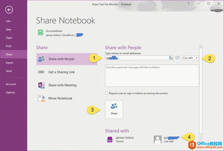 OneNote如何打开其他人共享的笔记本?_Office教程网