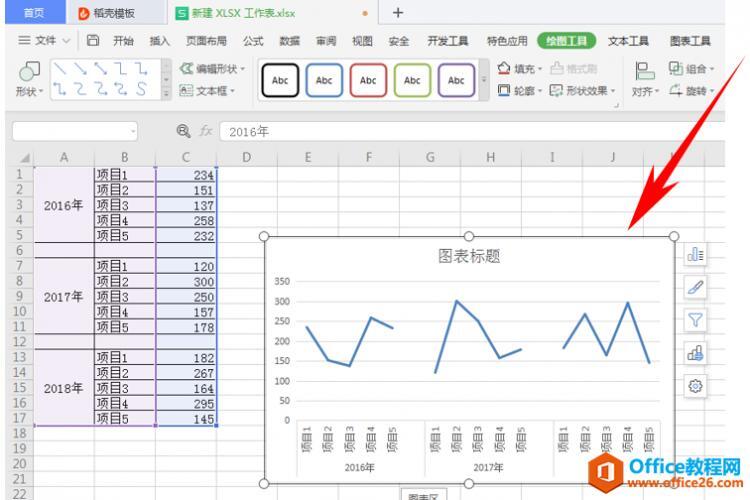 Excel制作多组数据趋势图