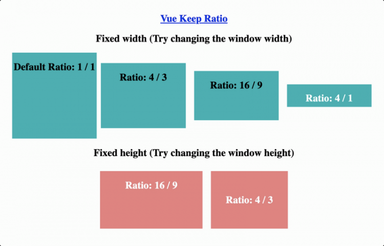 【JS】Vue keep ratio 2.0 一个保持 DOM 长宽比的 Vue 组件