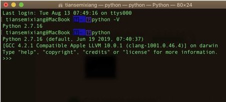 mac看python版本