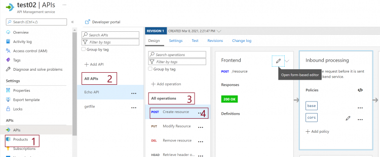 【Azure API 管理】APIM CORS策略设置后，跨域请求成功和失败的Header对比实验