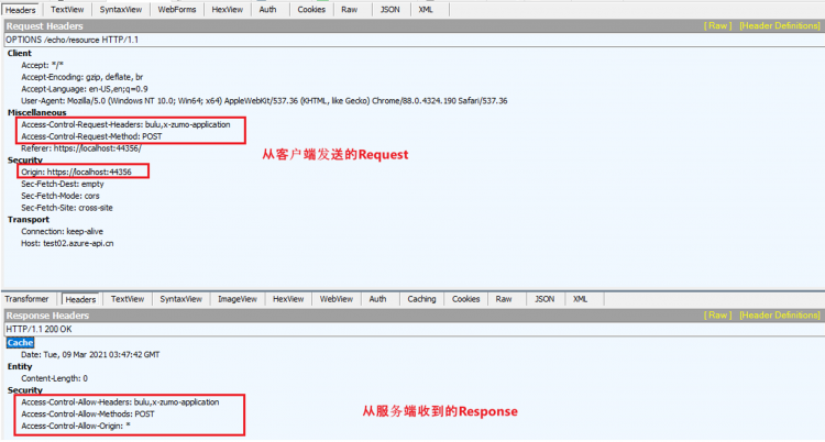 【Azure API 管理】APIM CORS策略设置后，跨域请求成功和失败的Header对比实验