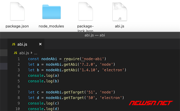 electron程序，node-abi查询NODE_MODULE_VERSION