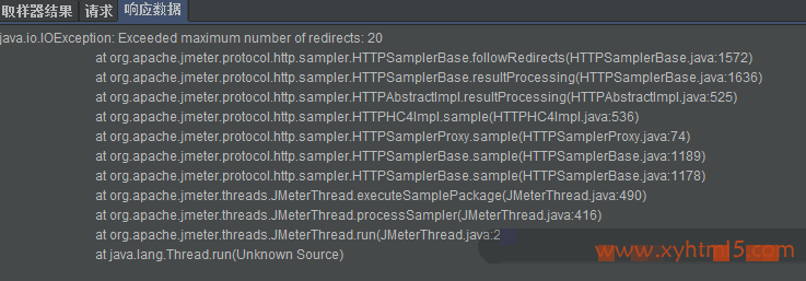 jmeter执行报错：java.io.IOException: Exceeded maximum number of redirects: 20