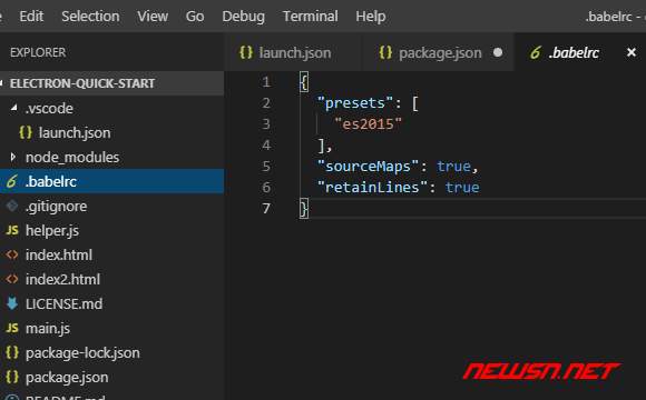 es6 版 electron 程序 vscode 调试，babel 转换方案