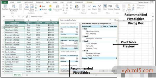 Excel – 数据透视表推荐