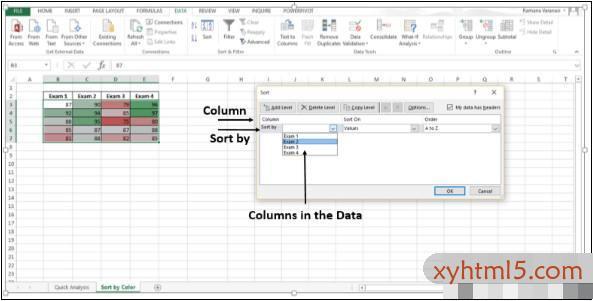 高级Excel – 按颜色排序数据
