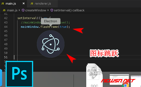 electron程序，如何闪动任务栏图标以引起用户注意?