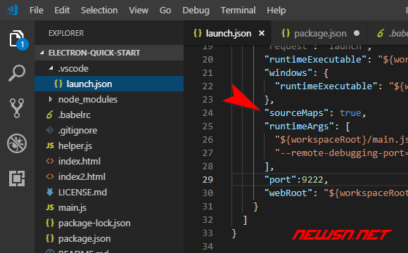 es6 版 electron 程序 vscode 调试，babel 转换方案