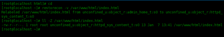 restorecon 命令使用实例