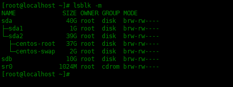 使用lsblk命令列出系统中的块设备