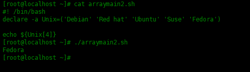 Bash Shell脚本中的数组使用实例