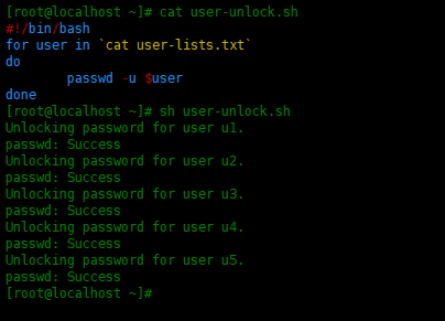 Linux锁定和解锁多个用户